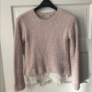 H&M girls Blush Pink Fuzzy Sweater